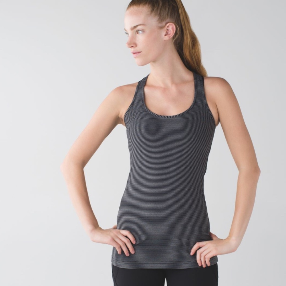 Lululemon Cool Racerback Mini Pop Stripe Gray/Black